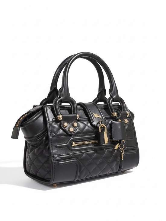 Burberry Handbags - Burberry Prorsum Black Quilted Leather Satchel Gold Hardware Made in Italy